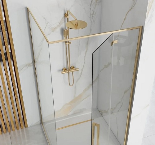 Złota kabina prysznicowa prostokątna 120x90 Rea Fargo