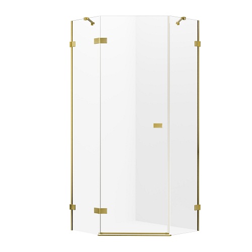 Złota szczotkowana kabina pięciokątna 80x80 lewa EXK-3851 Avexa New Trendy Gold Brushed