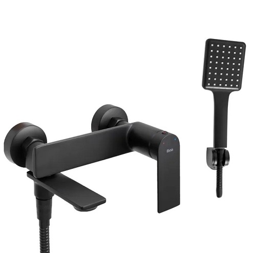 Czarna bateria wannowa Storm Black Rea