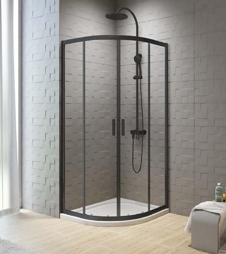 Kabina prysznicowa półokrągła 80x80 K-0565 New Varia Black