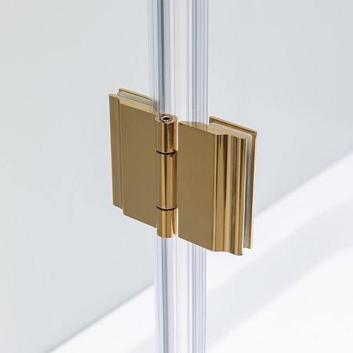 Złota kabina prysznicowa 90x90 kwadratowa drzwi uchylne KZ1390B