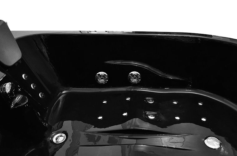 Czarna wanna z hydromasażem dwuosobowa 180x120 cm MO-1631BHC Prawa