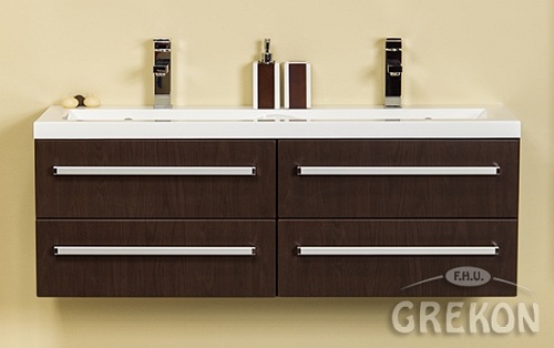 Szafka łazienkowa z umywalką 120/39/4 seria Fokus Wenge Mat