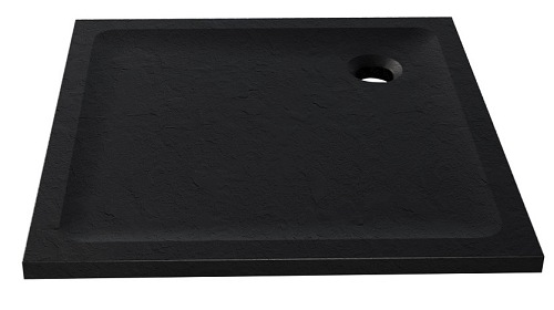 Mild Stone New Trendy B-0584 czarny brodzik prysznicowy kwadratowy 90x90 cm niski struktura kamienia