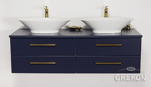 Szafka wisząca z umywalkami nablatowymi 140 cm Belli Gold Gante