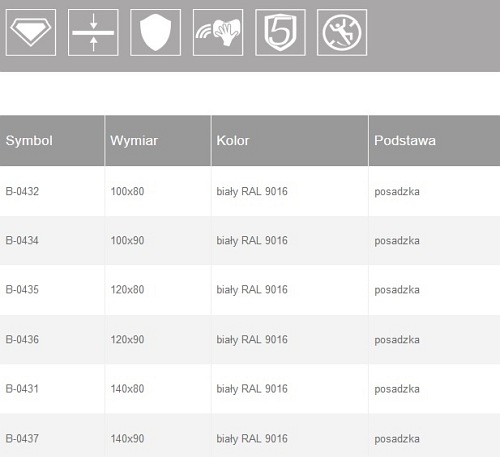Brodzik prostokątny 100x80 biały New Trendy Mori B-0432