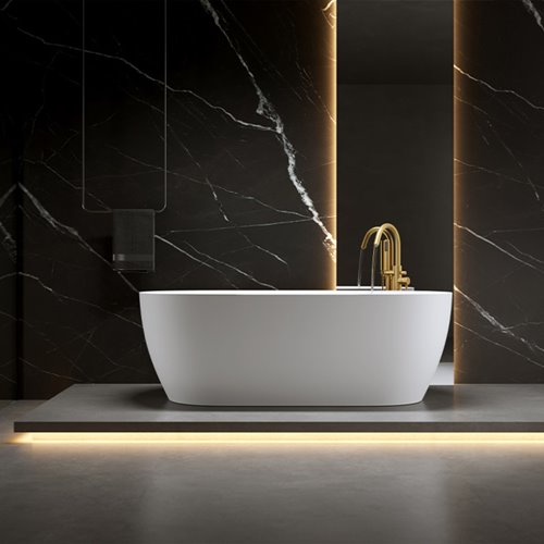 Wanna wolnostojąca 170 cm złoty szczotkowany korek oraz przelew Cesana Hydrosan