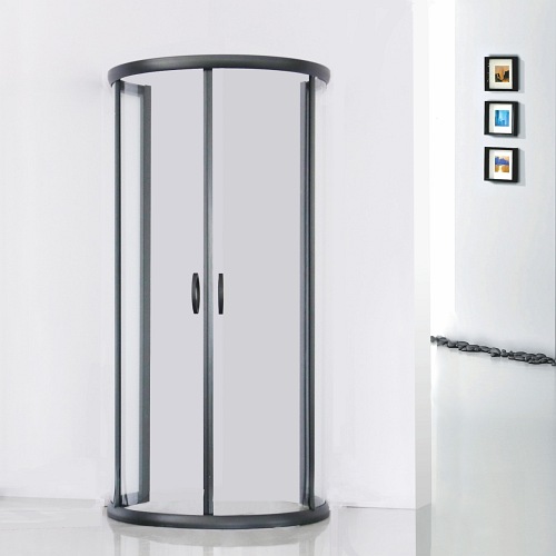 Kabina przyścienna czarny profil 100x80 BK501XTK+