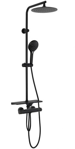 Czarny zestaw prysznicowy z termostatem Mike Rea