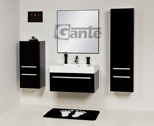 Lustro łazienkowe kwadratowe 80x80 cm czarna rama