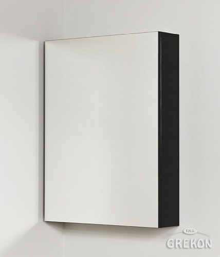 Czarna matowa szafka wisząca z lustrem 60x80 Victa