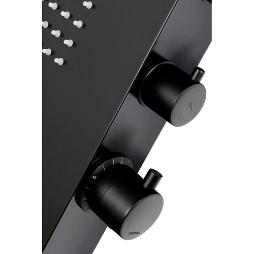 Panel prysznicowy czarny z termostatem Duo A777 Corsan