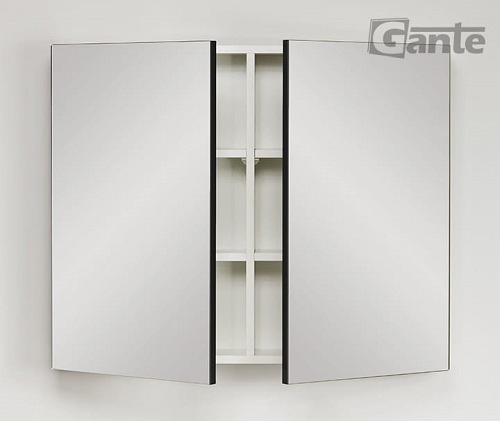 Szafka wisząca z lustrem 80x65 cm czarny mat Belli Gold