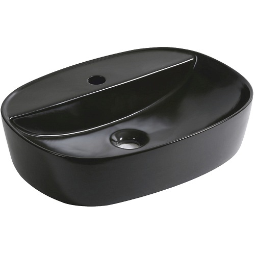 Czarna umywalka nablatowa 51 cm KR-860 BLM Kerra
