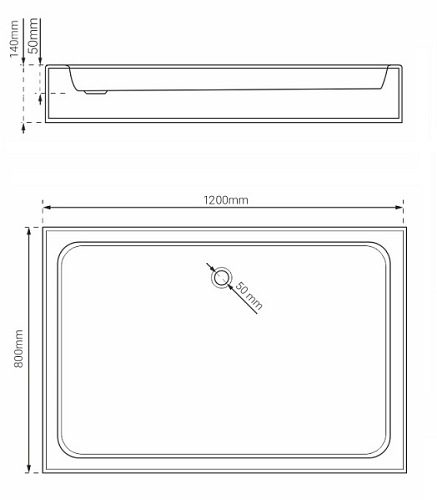 Brodzik prysznicowy prostokątny 80x120 cm BVTRC80X120/14