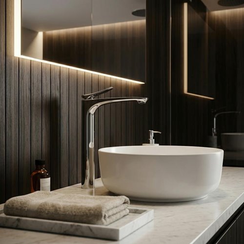 Bateria umywalkowa chrom wysoka Rea Vision REA-B6344 zdjęcie 6