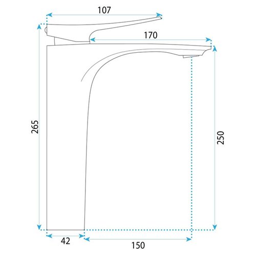 Bateria umywalkowa chrom wysoka Rea Vision REA-B6344 zdjęcie 8