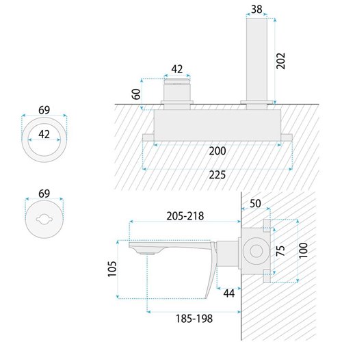 Bateria umywalkowa podtynkowa chrom box Rea Vision REA-B6960 zdjęcie 10