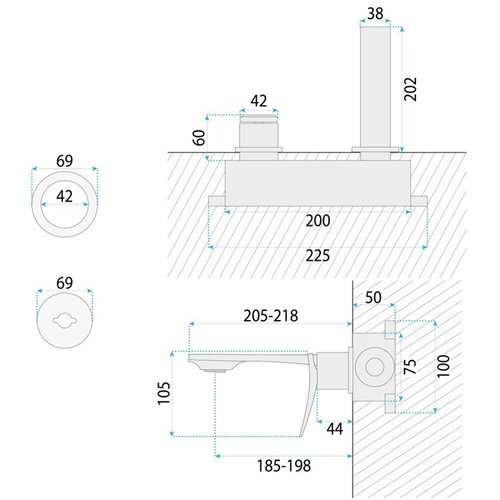 Bateria umywalkowa podtynkowa miedź szczotkowana box Rea Vision REA-B6881 zdjęcie 8