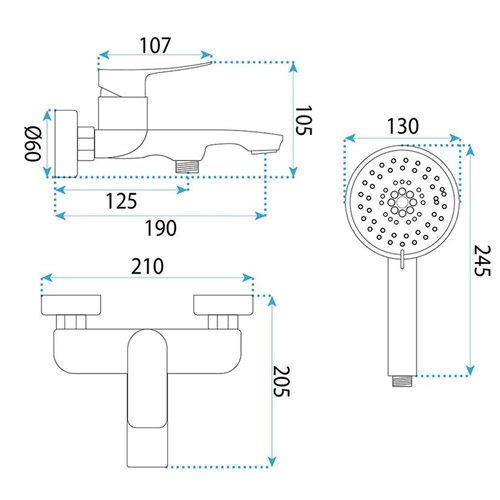 Bateria wannowa miedź szczotkowana Rea Vision REA-B6738 zdjęcie 6
