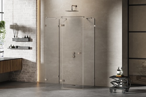 Avexa New Trendy Gunmetal Brushed kabina prysznicowa przyścienna lewa 100x120 cm EXK-3420