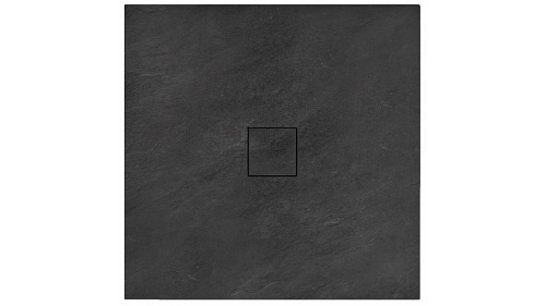 Brodzik prysznicowy kamienny, czarny 90x90 Stone Rea