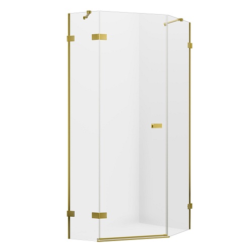 Złota szczotkowana kabina pięciokątna 100x80 EXK-3860 Avexa New Trendy Gold Brushed
