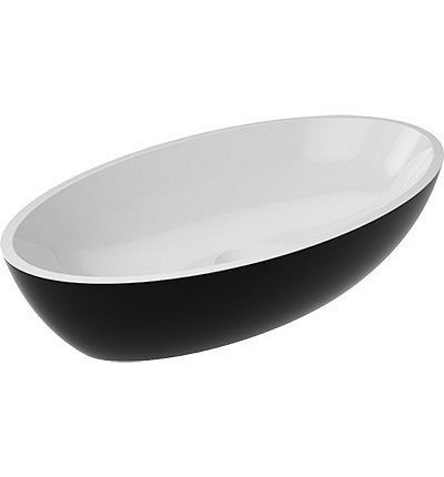Czarna umywalka nablatowa Siena L UN BCP Marble+
