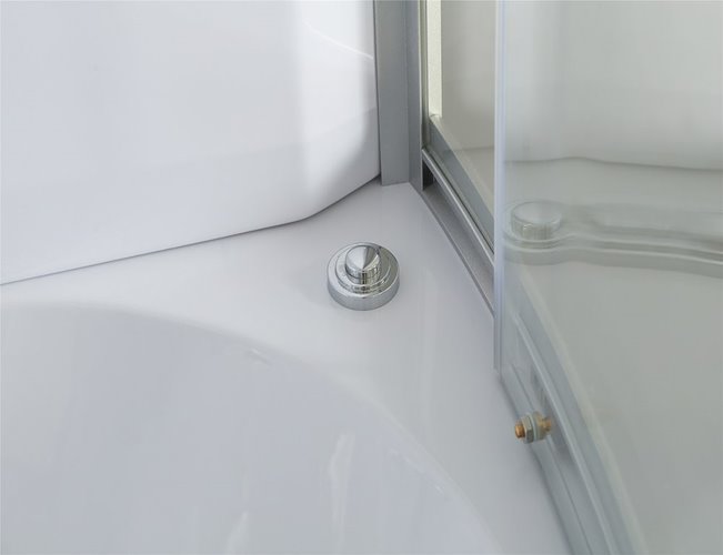 Duża wanno kabina Spa z hydromasażem + sauna parowa 155x155 cm MO-0543