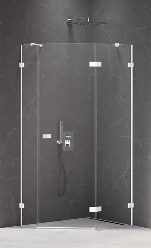 Biała kabina pięciokątna 100x80 EXK-3872 Avexa New Trendy White