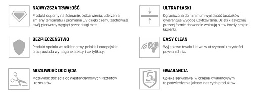 Brodzik prostokątny 80x90 konglomerat New Trendy Nex B-0456