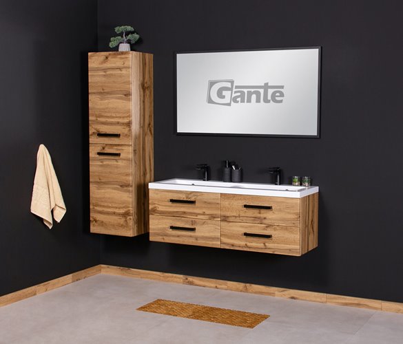 Szafka wisząca z umywalką 120 cm kolor dąb naturalny 39/4 seria Fokus Loft Gante