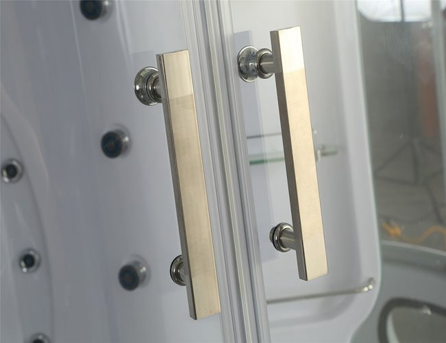 Duża wanno kabina Spa z hydromasażem + sauna parowa 155x155 cm MO-0543