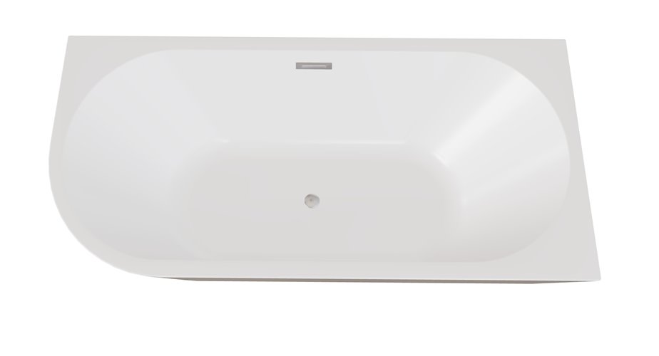 Wanna przyścienna czarno-biała narożna prawa syfon z przelewem chrom 150 cm Zoya B&W Besco WAS-150ZBP