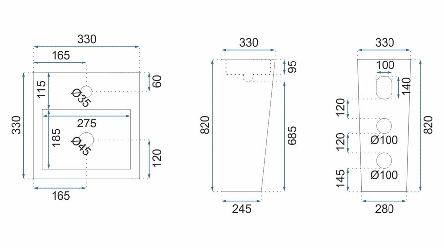 Umywalka wolnostojąca ceramiczna Kamila Rea