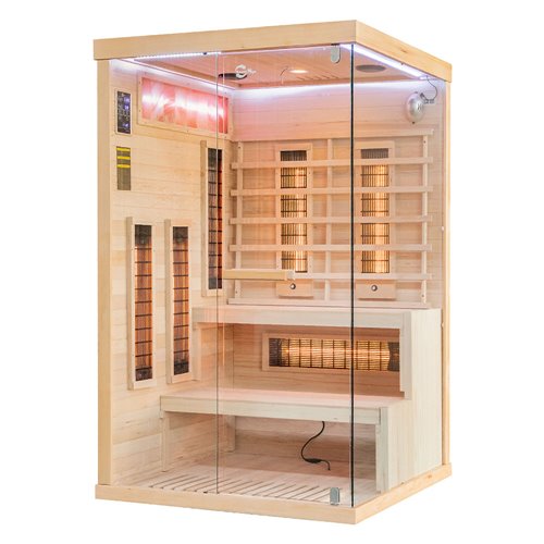 Sauna na podczerwień 2 osobowa + kamienie solne 120X120X200CM MO-EP2RSL Infrared Mazur