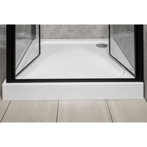 Czarne drzwi prysznicowe podwójne uchylne 90 cm Solid DDP Kerra zdjęcie 3