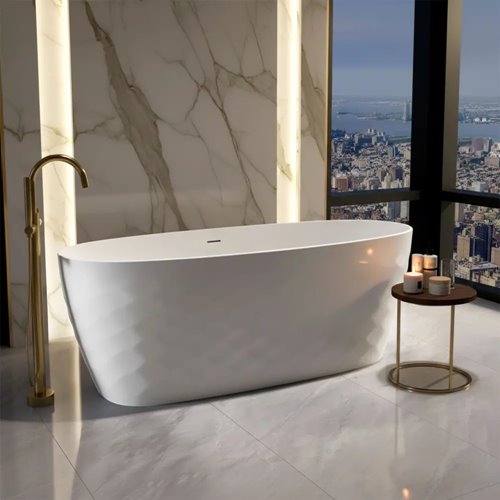 Wanna owalna 170 cm wzór diamentowy