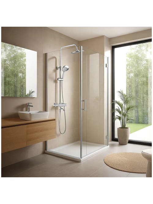 Zestaw prysznicowy natynkowy termostat Lungo Diamond Chrom Rea