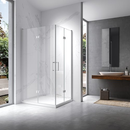 Biała kabina prysznicowa drzwi składane prostokątna 100x80 KZ12B