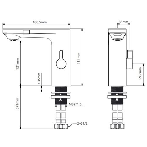 Grafitowa bateria bezdotykowa automatyczna F14-FR LCD