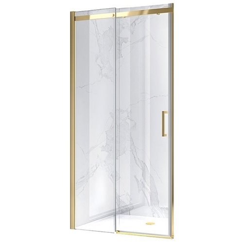 Złote szczotkowane drzwi prysznicowe do wnęki 105-110 cm rozsuwane szkło 8 mm ZES-KZ09B-GL-BR-110