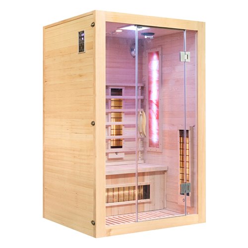 Sauna na podczerwień dwuosobowa panele sól himalajska 120X105X190CM MO-EA2R Infrared Mazur