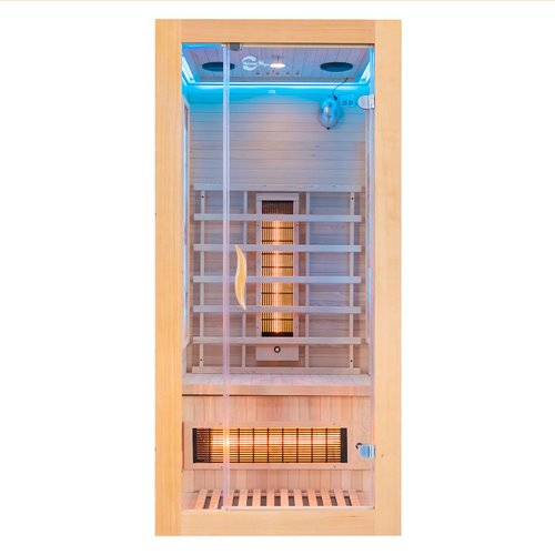 Sauna na podczerwień jednoosobowa + kamienie solne 90X90X190CM MO-EA1RS Infrared Mazur