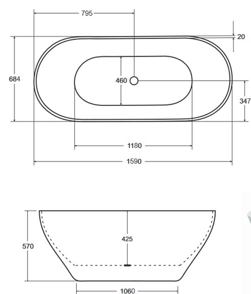 Moya Besco wanna wolnostojąca 160 cm korek klik-klak czyszczony od góry biały WMD-160-MKW