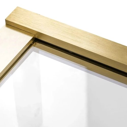 Złoty szczotkowany parawan wannowy rozsuwany 100 cm Fabian Rea