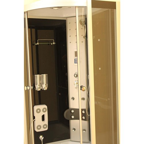 Kabina prysznicowa z hydromasażem głęboki brodzik czarne ściany 80x80