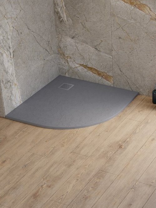 Brodzik półokrągły 90x90 szary New Trendy Mori B-0473