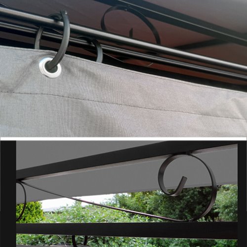 Pawilon ogrodowy KING 400x300 cm z moskitierą szary