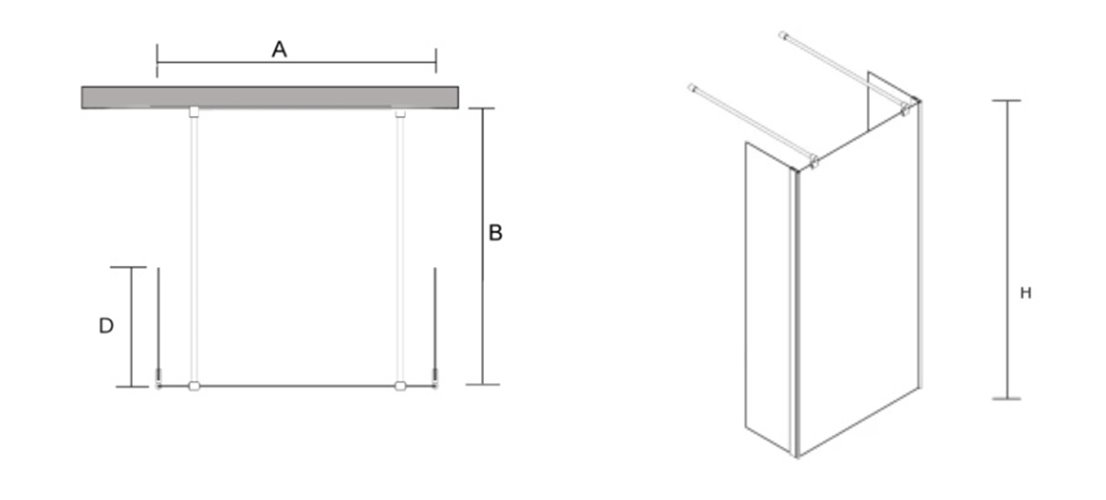 Ścianka prysznicowa 100 cm + 2 x ścianka boczna 32 cm BKP254T10 powłoka Clean Glass